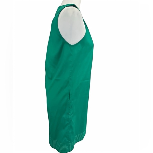 Calypso St. Barth XS Green 100% Silk Sleeveless Mini Dress Boho A-Line Chic - Picture 4 of 11